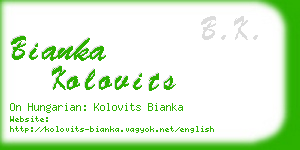 bianka kolovits business card